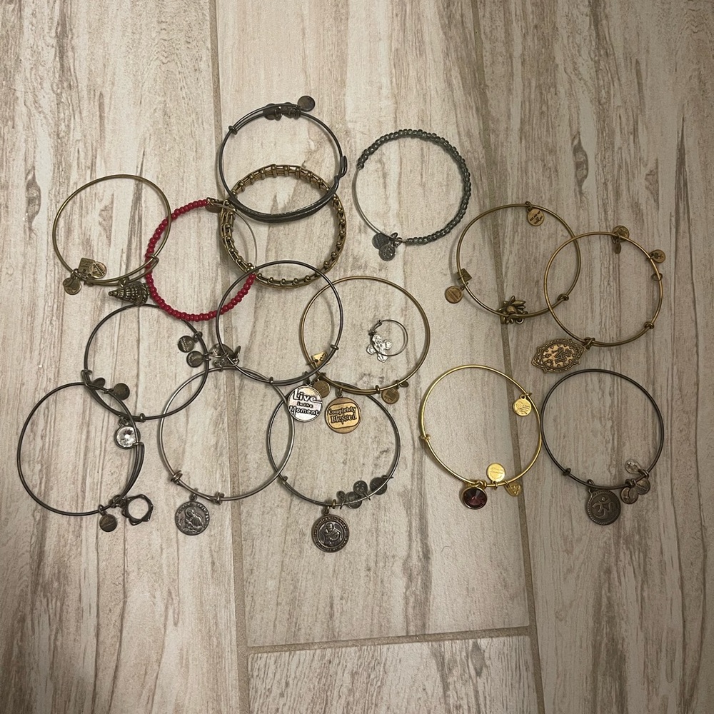 Alex and Ani Bundle 15 bracelets and 1 cross ring